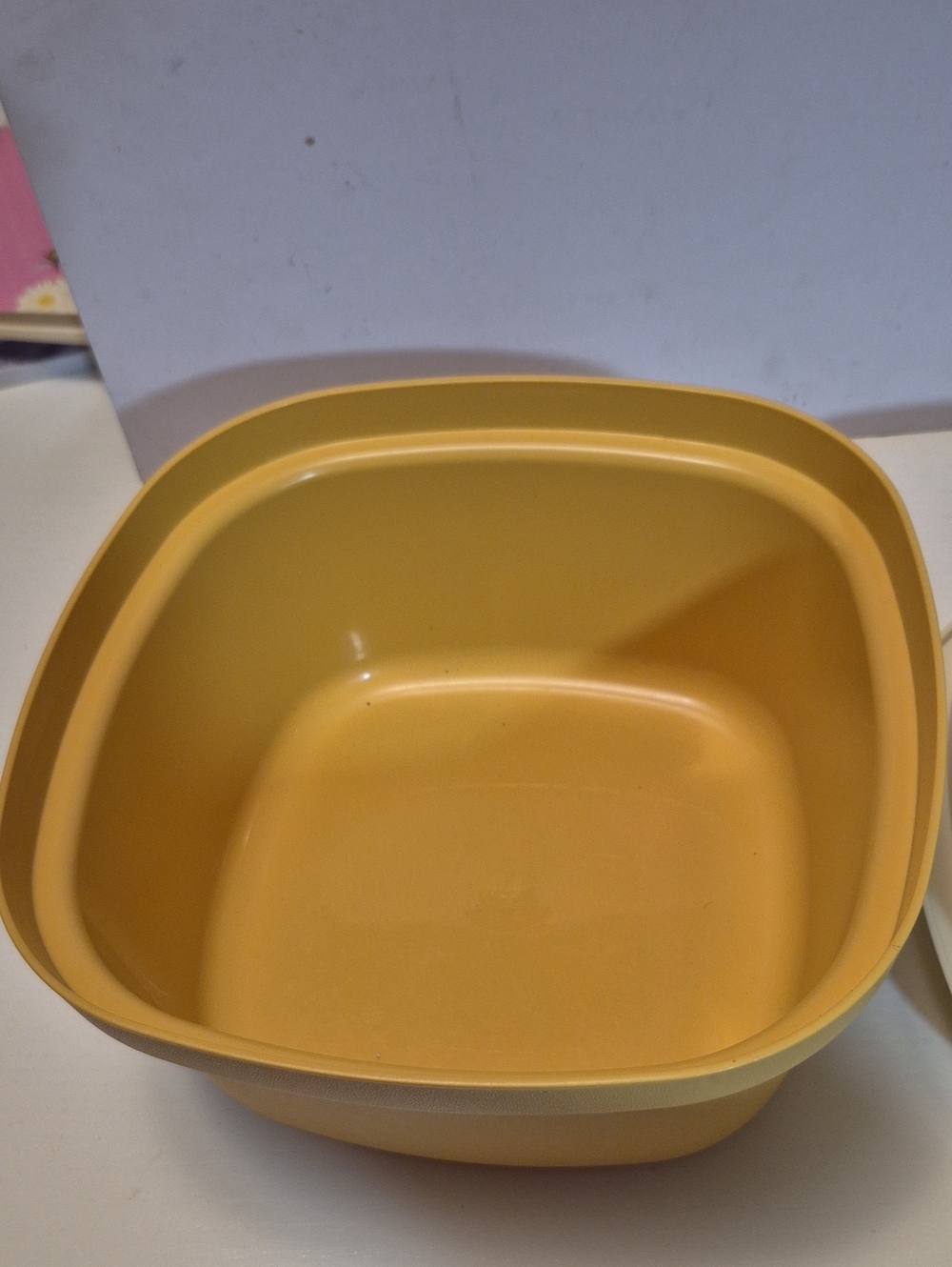 Vintage Tupperware Harvest Gold Square Steamer 2-Pc Set 888 888 Missing Lid 1970